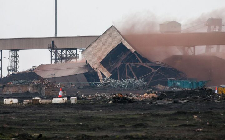 Explosive demolition of Junction House 40 and 41