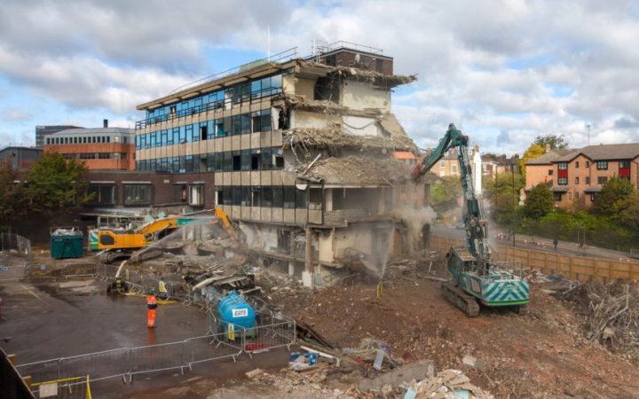MGL Demolition Progresses Structural Demolition of Claude Gibb and Lipman Buildings in Newcastle City Centre