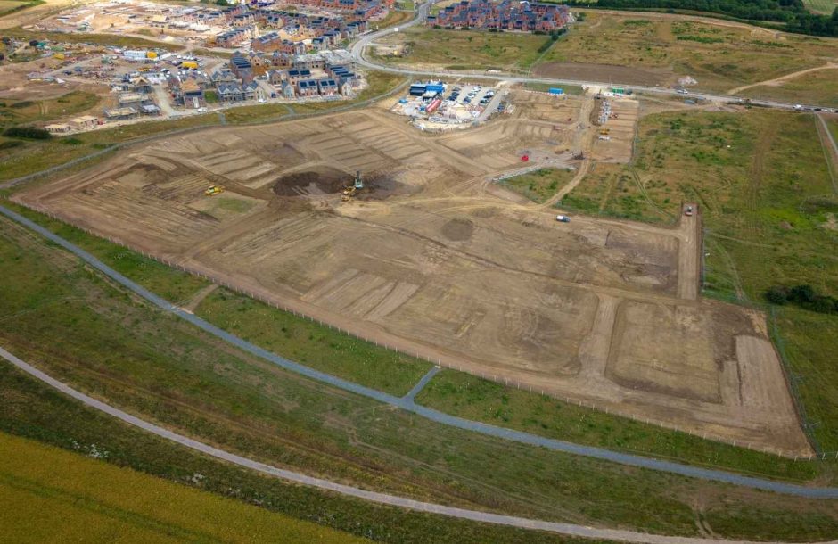 Wide shot of Earthworks at Seaham garden village